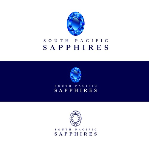 Logo for fine jewelry collection created with multi colored (Blue, Green, Parti) AUS sapphires-ontwerp door Gemera