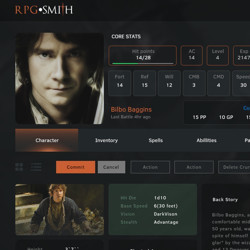 RPG Smith Application Theme Design Design by Dennis On.Off