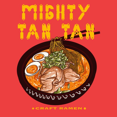 Japanese Tan Tan Ramen Shop Logo Design by middleeye666