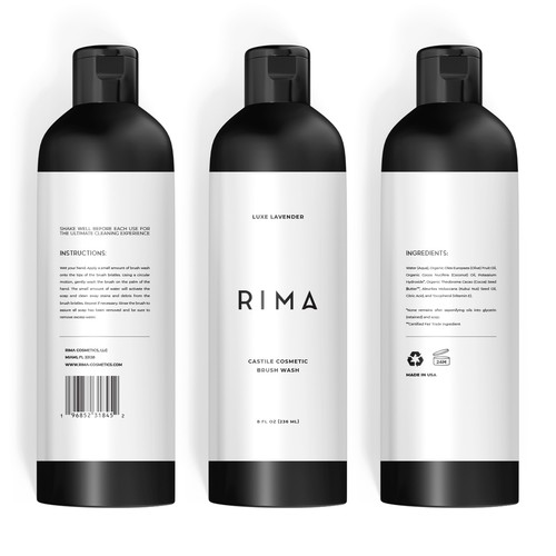 Minimalist Label for a luxury brand of cosmetic brush washes Design by PCab Designs
