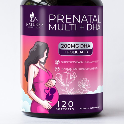 Prenatal Vitamins Label Design needed for Nature's Nutrition Réalisé par R O S H I N