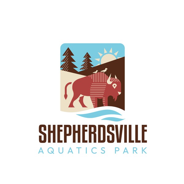 Design by Filez Studio titled "Bold Fun Geometric Bison Logo"