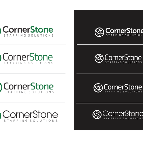 Simple, Modern, Innovative logo for CornerStone Staffing Solutions. Guaranteed and Blind. Logo
