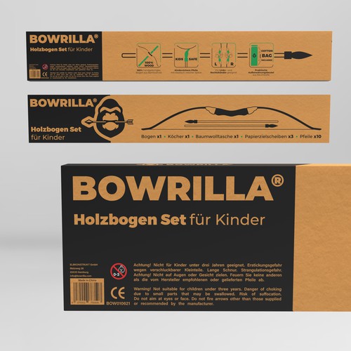 Create an unique craft / corrugated paper box packaging design for our new brand BOWRILLA® Design by Sasha Løft