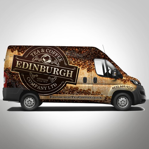 Design a show stopping Van Wrap for Edinburgh Tea and Coffee Co. Design by Konstantin Graphics