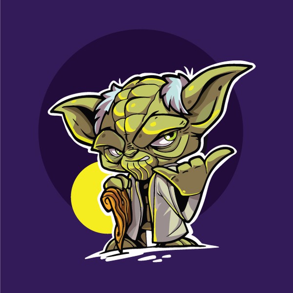 Star Wars character Yoda do shaka