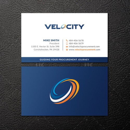 Velocity Procurement - Logo Rebranding - Business Card Design Design by IK_Designs