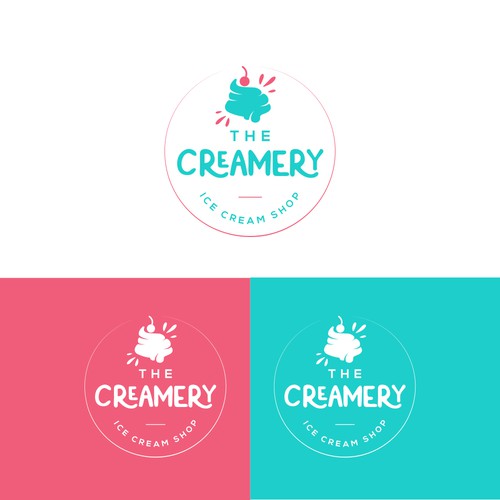 Modern ice cream shop logo Design by alediba