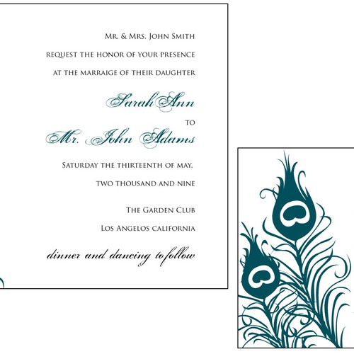 Letterpress Wedding Invitations Diseño de Christy