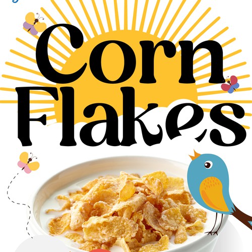 Premium cereal breakfast packaging (Corn Flakes) Design by Glerm Rubini