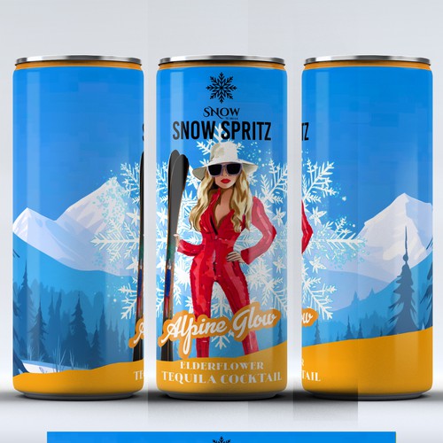 Snow Tequila Cocktail CANS Design by Windmill Designer™