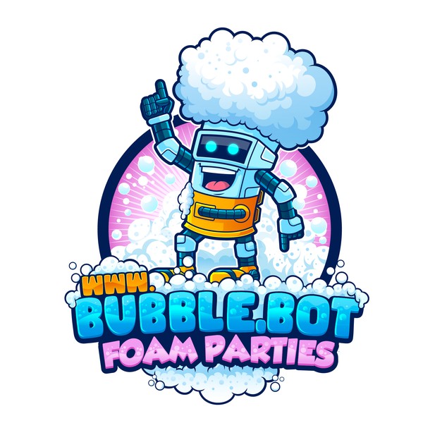 Design by Logo_Winz titled "Bubble Bot Foam Parties"
