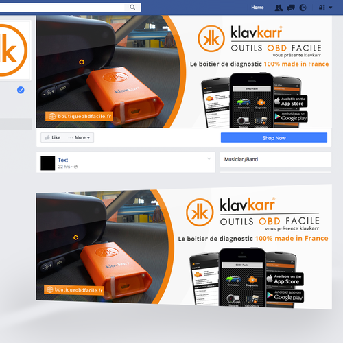 Gewinner des Wettbewerbs „Créer un design percutant pour notre couverture facebook“ in der Kategorie Facebook-Cover von Bext