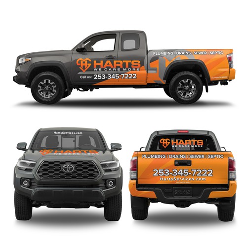 Harts Service Toyota Tacoma Partial Wrap Design by dalheners