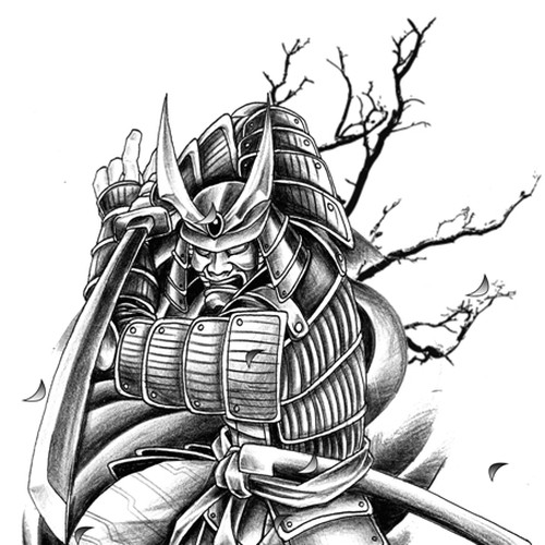 asiatisches S/W-Tattoo /  black&white tattoo asian style Design by INKSPITJUNKIE