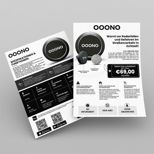OOONO The Original Traffic Alarm Traffic Flash Alarm - Co-Driver