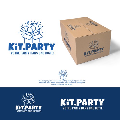 Design a fun logo for a businees offering a party in a box! Design by AdryQ