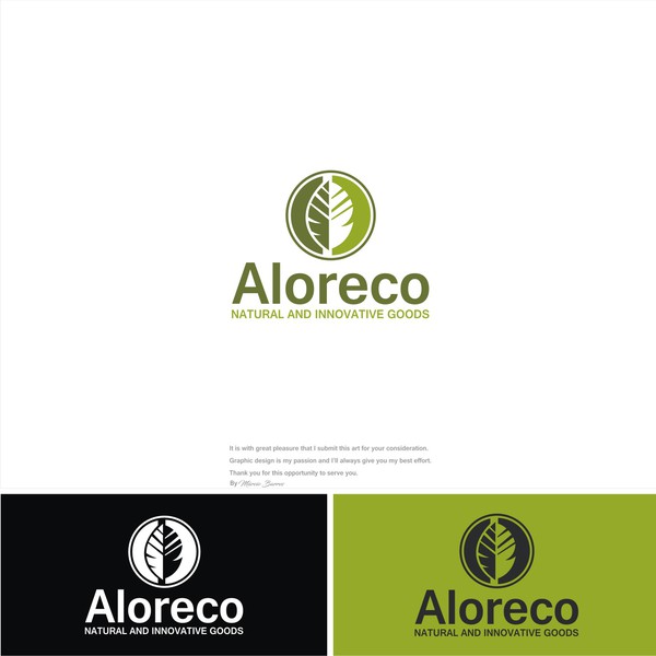 Design by Márcio Barros! titled "Aloreco - Natural and Innovative Goods"
