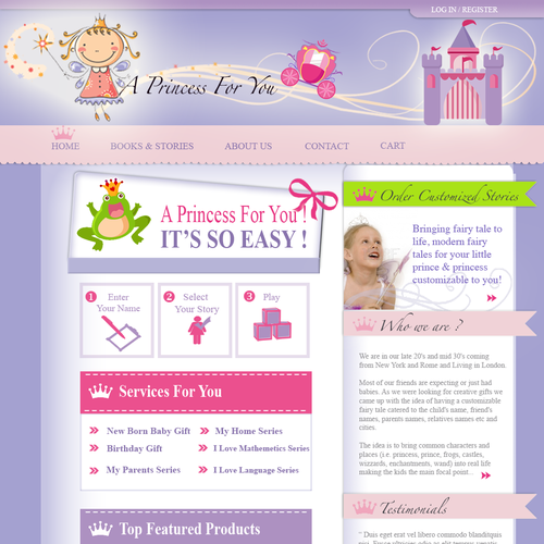Customizable fairy tales website Design por G.D