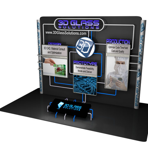 3D Glass Solutions Booth Graphic Diseño de odle