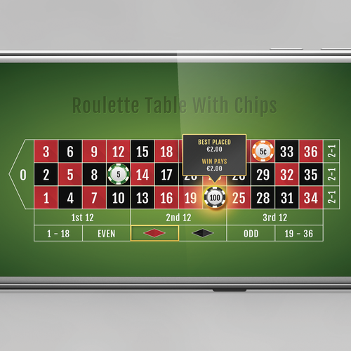 Casino > Roulette Table & Stats for Mobile Devices in 2D Format Design by Z a n a