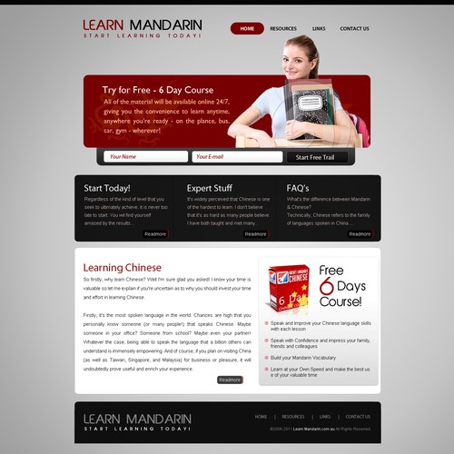 Create the next website design for Learn Mandarin デザイン by DesignSpeaks