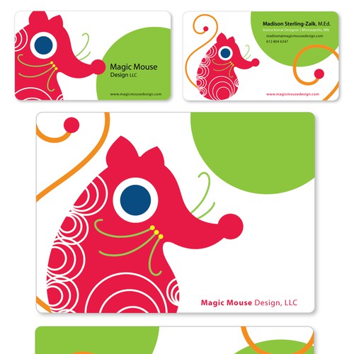 Fun! Funky! Fresh! Creative business card + coordinating note card デザイン by motonika