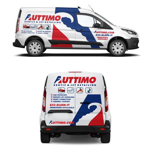 Eye- Catching Van Wrap for our Exotic car & Private Jet Detailing Business. Design by Rockyman