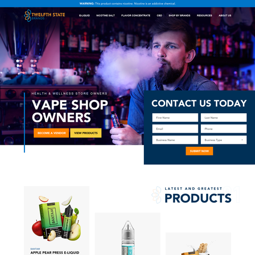 CBD product landing page design for B2B audience Design by Simplywebs99