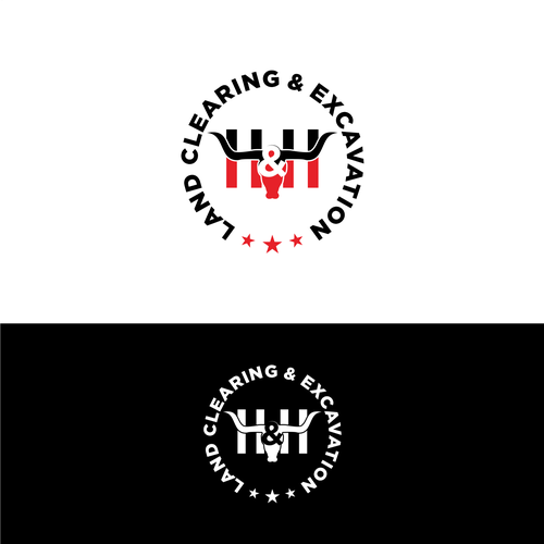 LOGO AND LETTER HEAD FOR H&H LAND CLEARING AND EXEXCAVATION Design by RedvyCreative