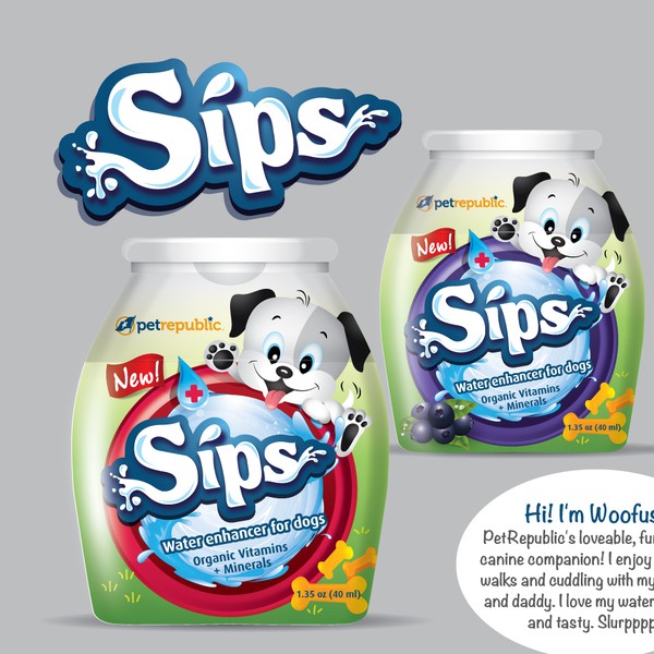 Have a drink with your dog! The first ever vitamin water enhancer for dogs.