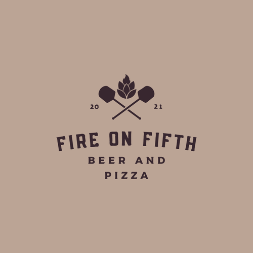 Logo for brick oven pizzeria and craft beer hall inside old clock factory Design by Baslone