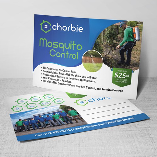Chorbie Mosquito Control Postcard Design by TheThreeMedia
