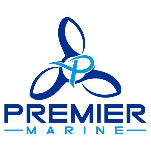 boat sales and service, boat prop with wavecurl. name of business is