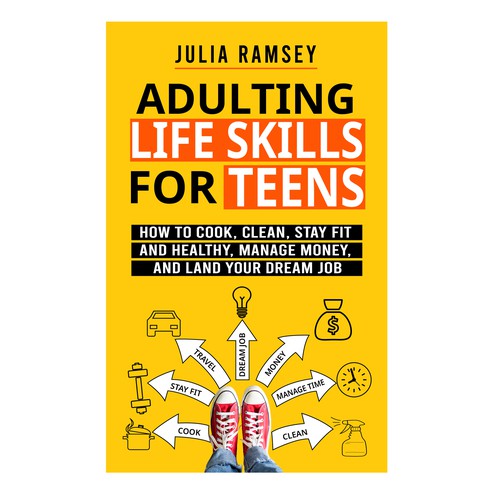 Eye catching, modern cover for Adulting Life Skills for Teens Design by Cover_Design_Expert