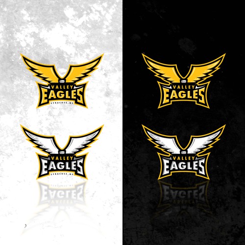 BOLD NEW SPORTS LOGO/EAGLE MASCOT needed for youth ice hockey association Design by Art Astronaut