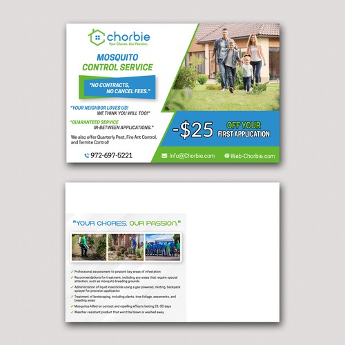 Chorbie Mosquito Control Postcard Design by Graph Webs