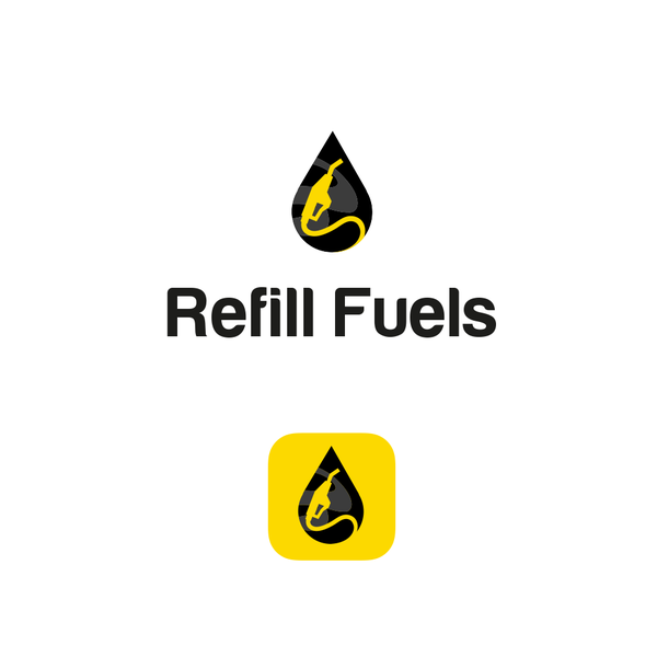 Design by Russ Harrison titled "Logo concept for Refill Fuels"