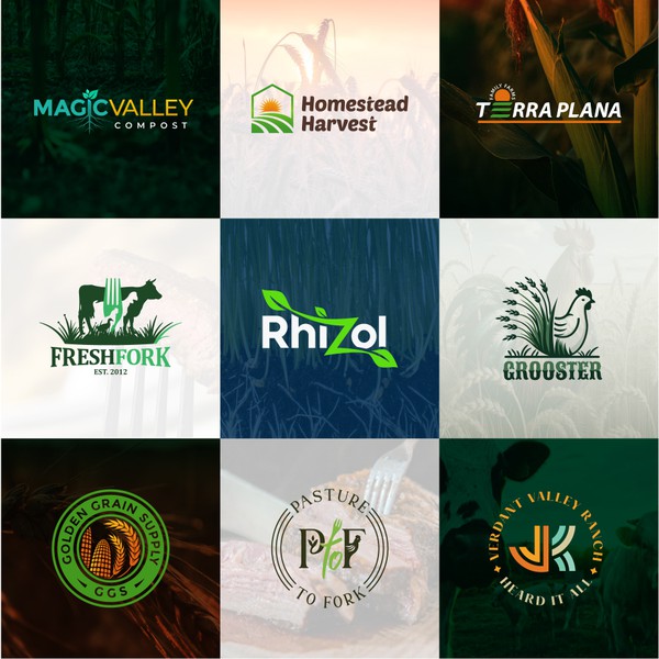 A colorful, modern, mature Agriculture logo collection