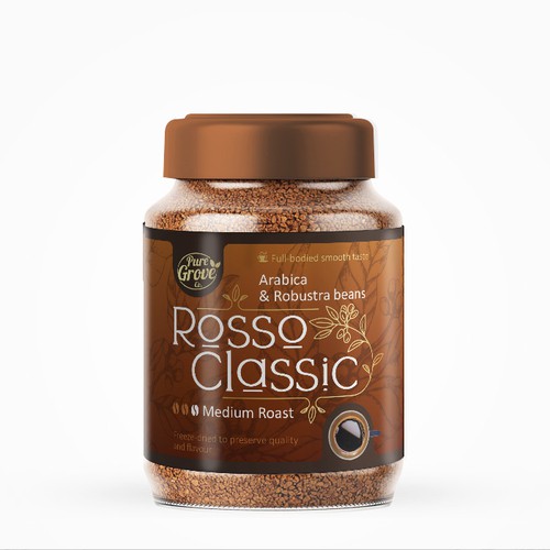 Freeze Dried Coffee Label design Design by Kamilla Oblakova