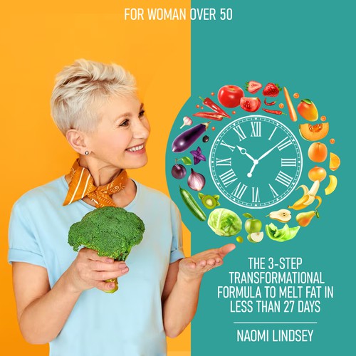 Compelling intermittent fasting book cover design to appeal to women over 50 Design by Gergana ®