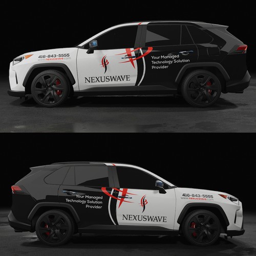 futuristic technology vehicle wrap for IT solutions company. Design by icon89GraPhicDeSign