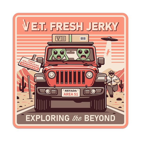 Design by urban legend titled "ET Fresh Jerky Sticker"