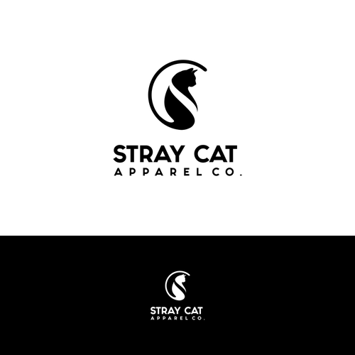 Logo for Stray Cat Apparel Co. - Clothing brand that donates 100% to saving cats! Design by semar art