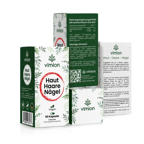 Packaging design for a German brand of high-quality food supplements Design by Designlifelk