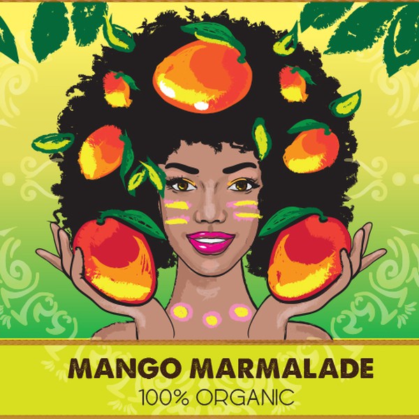 Design by Margarita_K titled "Design a tropical  mango jam"