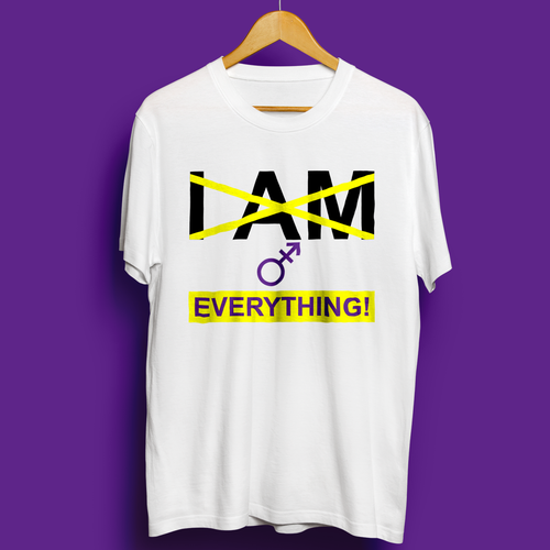 Design a t-shirt graphic around the phrase "I am everything." Design by tututata ®