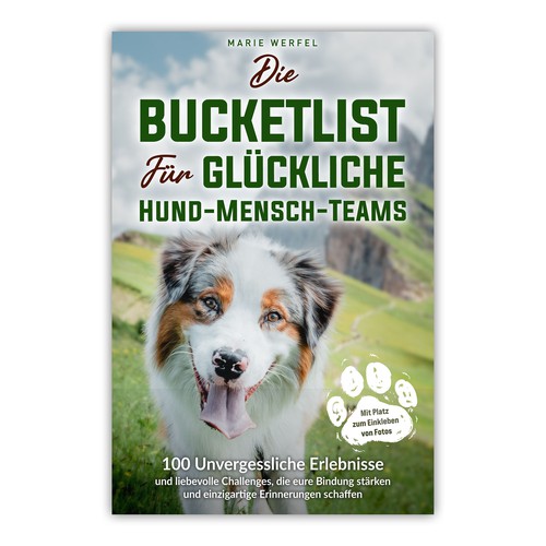 Design a harmonious, cute cover for a dog & human bucketlist Design by A_Ndesign