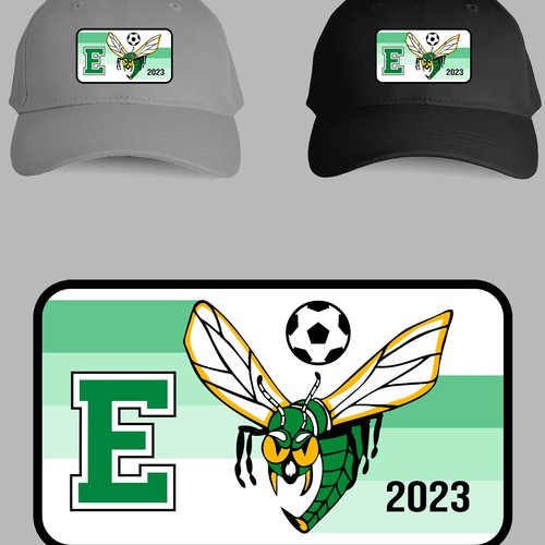 Edina High School Girls Soccer Hat Patch to be worn by team and supporters for the 2023 season.  Tea Design by MLang Design