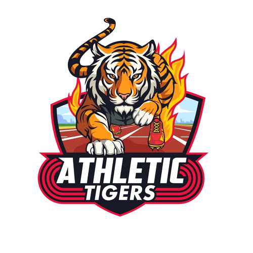 tiger track and field logos